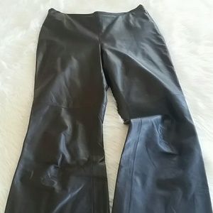 Ann Taylor Dark Leather Flare Pants